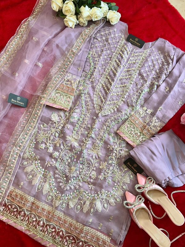 ZIAAZ 7773 NOOR LAVENDER LILAC READYMADE SUITS