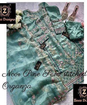 ZIAAZ DESIGNS 7773 NOOR PINE PAKISTANI SUITS