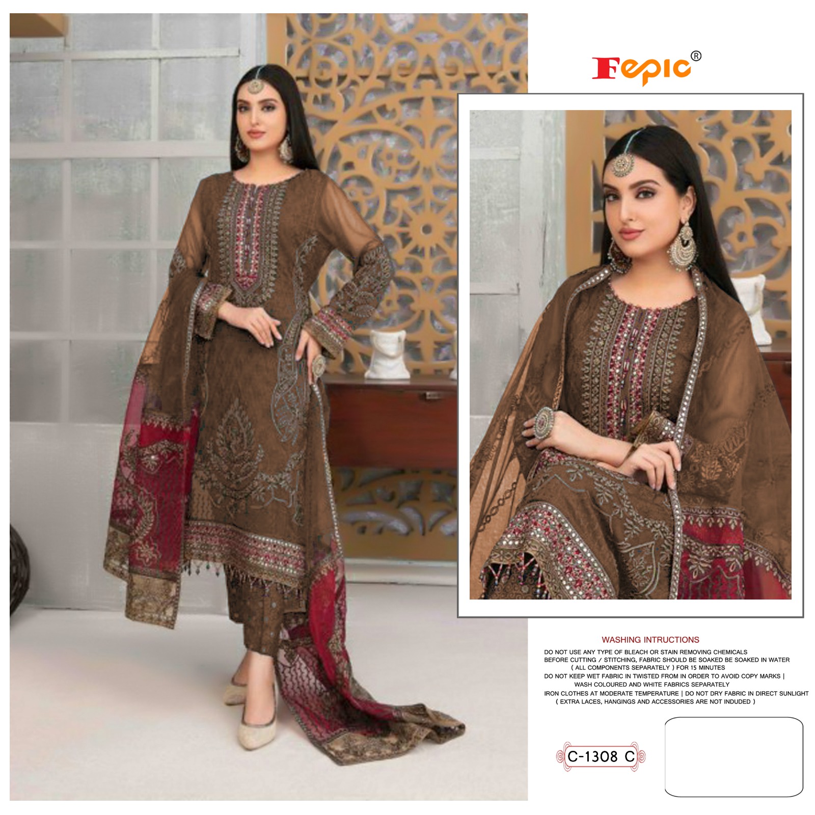 FEPIC 1308 C PAKISTANI SUITS WHOLESALER SURAT