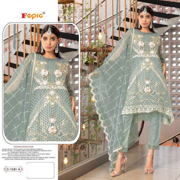 FEPIC 1581 A ORGANZA PAKISTANI SUITS ONLINE