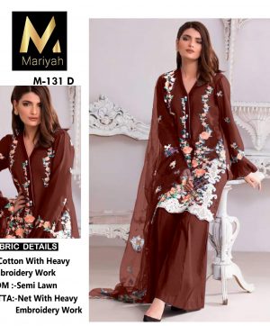 MARIYAH 131 D COTTON PAKISTANI SUITS ONLINE