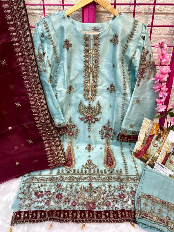 MUSHQ 187 F PAKISTANI SUITS WHOLESALER