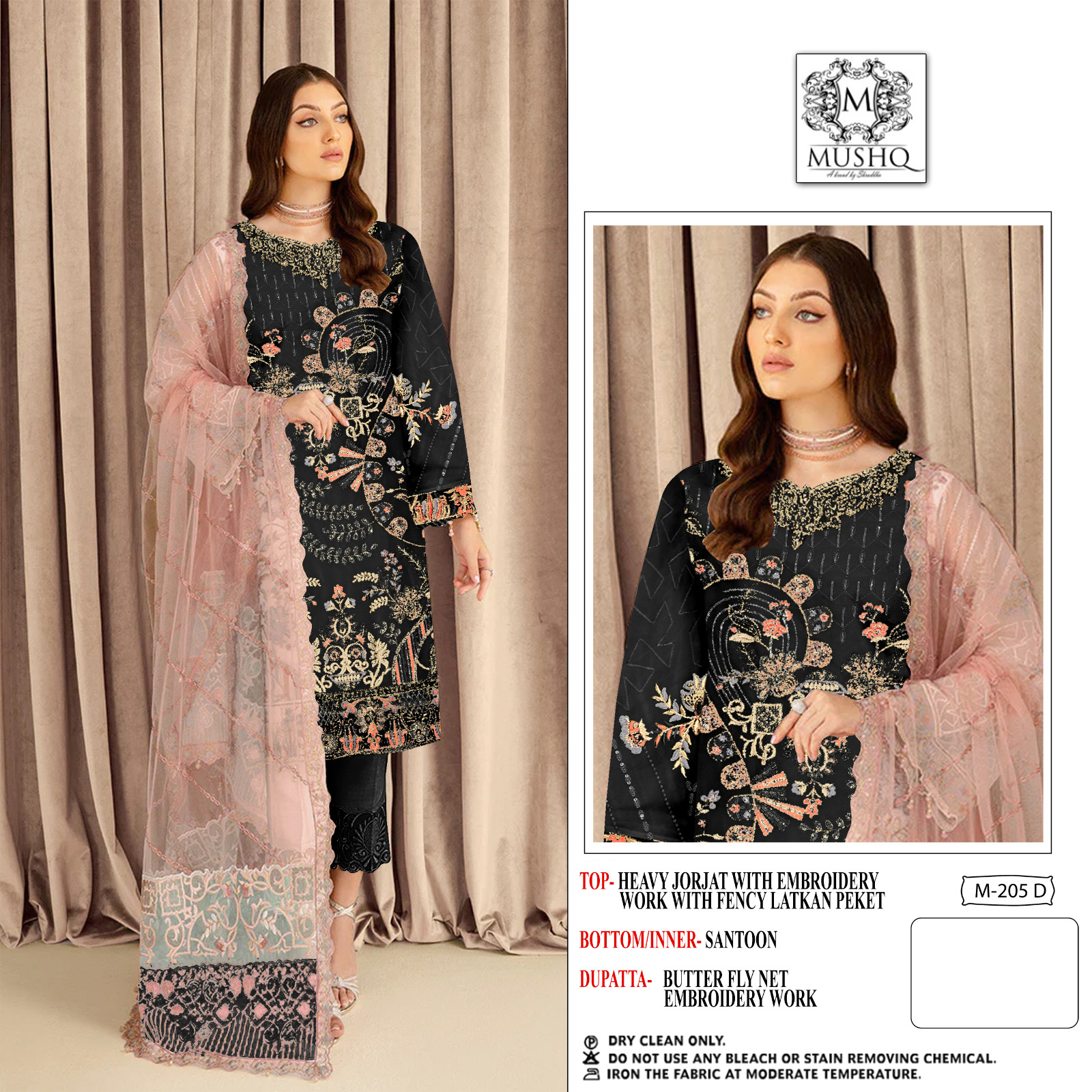 MUSHQ 205 PAKISTANI SUITS IN COLOURS