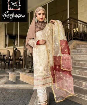 VS FASHION ORGANZA PAKISTANI SUITS ONLINE