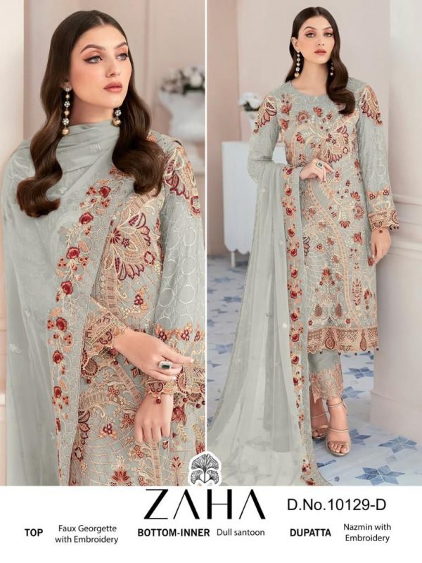 ZAHA 10129 D GEORGETTE PAKISTANI SUITS ONLINE