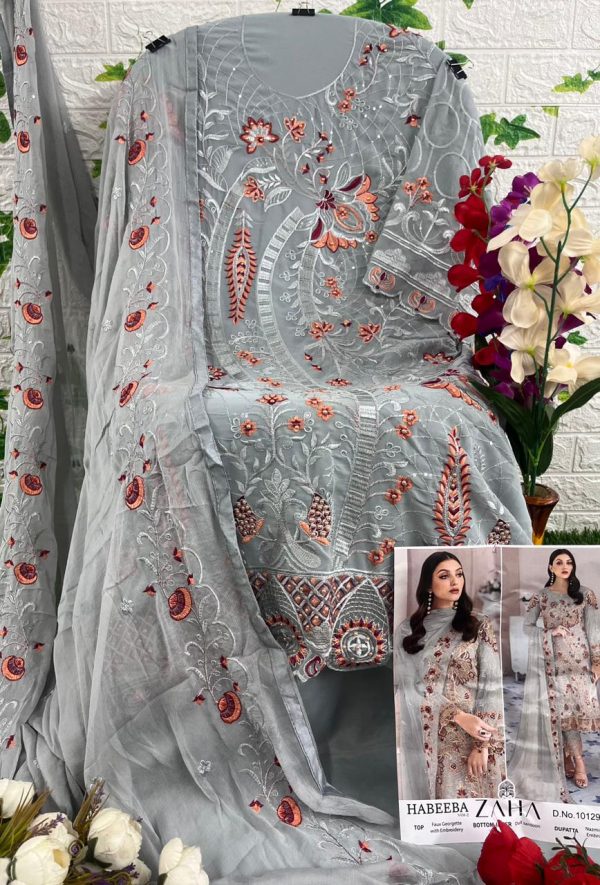 ZAHA 10129 D GEORGETTE PAKISTANI SUITS ONLINE