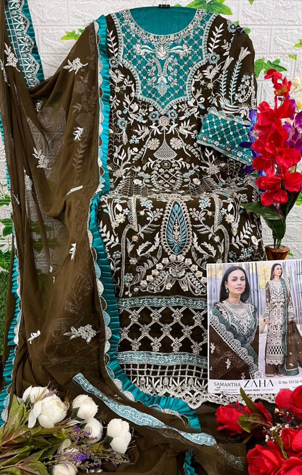 ZAHA 10132 A GEORGETTE PAKISTANI SUITS