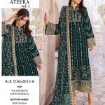 ZAHA 4015 A GREEN GEORGETTE PAKISTANI SUITS