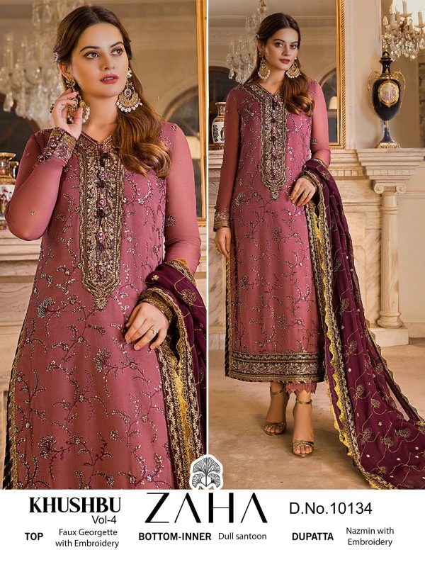 ZAHA 10134 GEORGETTE PAKISTANI SUITS ONLINE