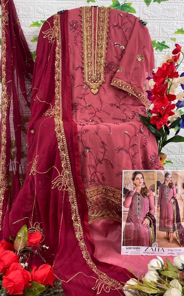 ZAHA 10134 GEORGETTE PAKISTANI SUITS ONLINE