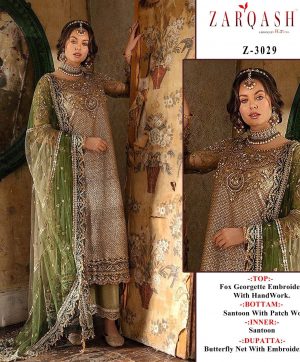 ZARQASH 3029 PAKISTANI SUITS MANUFACTURER