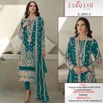 ZARQASH 3033 C ORGANZA PAKISTANI SUITS