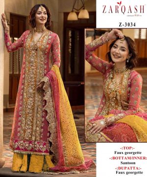 ZARQASH 3034 PAKISTANI SUITS WHOLESALER