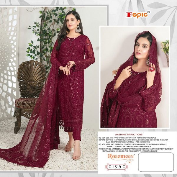 FEPIC 1519 C ROSEMEEN PAKISTANI SUITS WHOLESALER