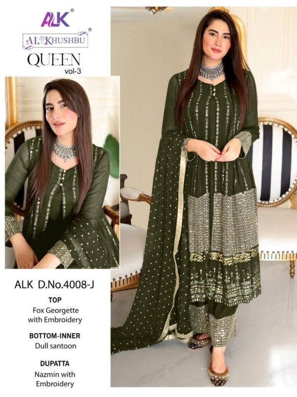 AL KHUSHBU ALK 4008 J QUEEN VOL 3 SALWAR SUITS