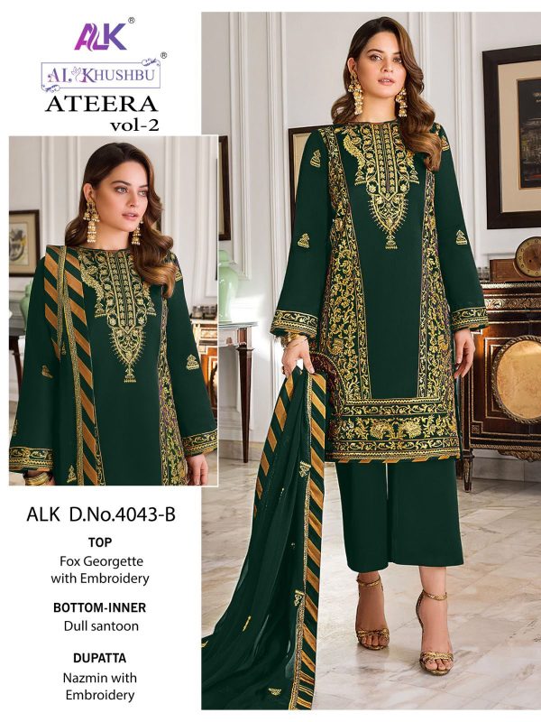 AL KHUSHBU ALK 4043 B ATEERA VOL 2 PAKISTANI SUITS