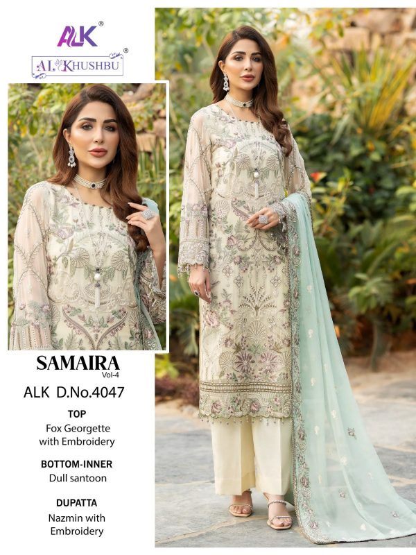 AL KHUSHBU ALK 4047 SAMAIRA VOL 4 PAKISTANI SUITS