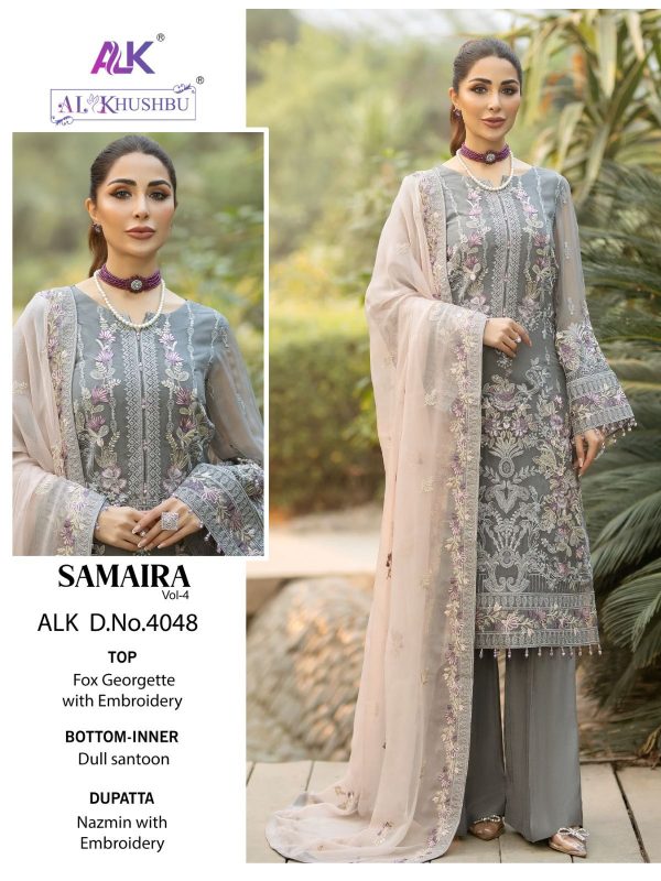 AL KHUSHBU ALK 4048 SAMAIRA VOL 4 PAKISTANI SUITS