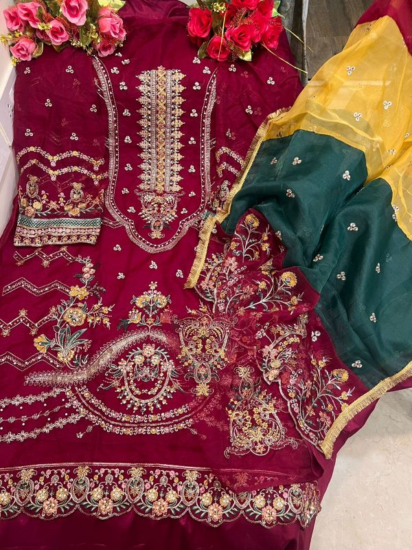 ASIM JOFA MAGIC MAROON PAKISTANI SUITS