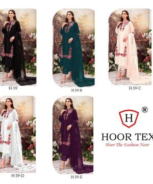 HOOR TEX H 59 A TO E PAKISTANI SUITS MANUFACTURER