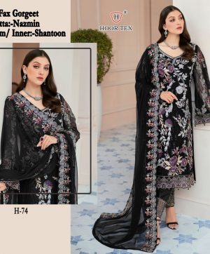 HOOR TEX H 74 PAKISTANI SALWAR SUITS IN 5 CPLOUR