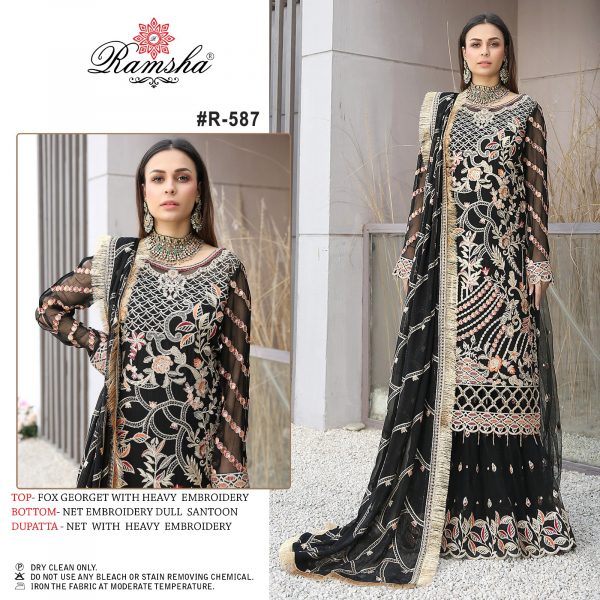 RAMSHA FASHION R 587 PAKISTANI SUITS