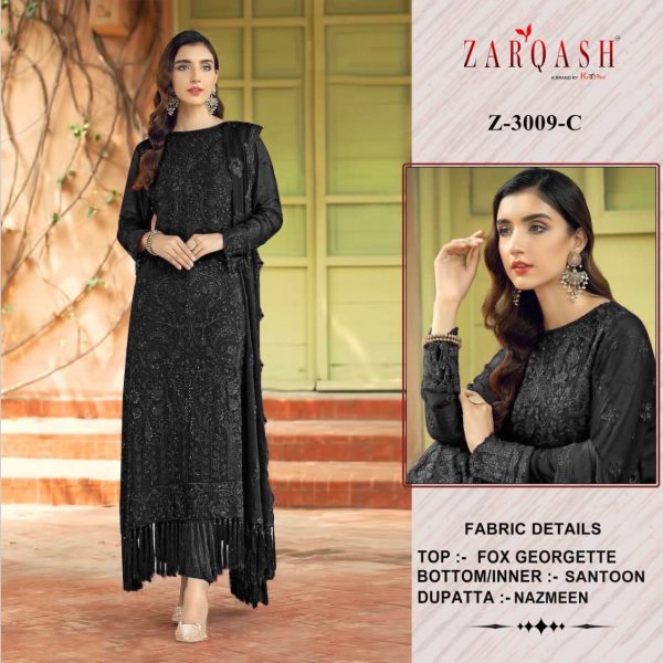 ZARQASH Z 3009 C PAKISTANI SUITS MANUFACTURER