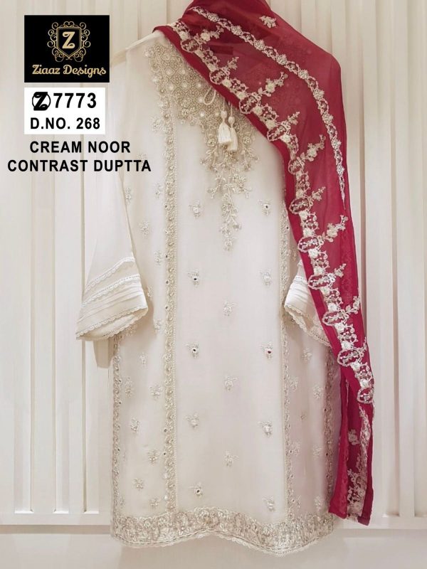 ZIAAZ DESIGNS 268 CREAM NOOR PAKISTANI SUITS