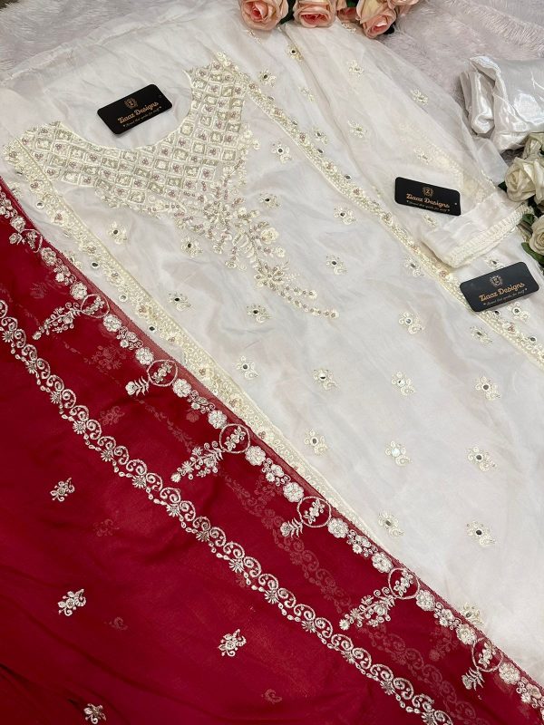 ZIAAZ DESIGNS 268 CREAM NOOR PAKISTANI SUITS