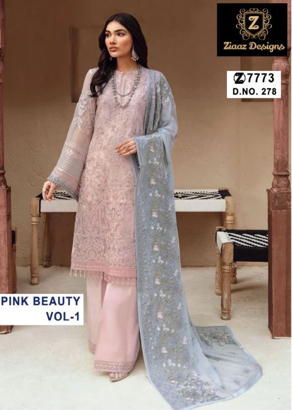 ZIAAZ DESIGNS 278 PINK BEAUTY VOL 1 PAKISTANI SUITS