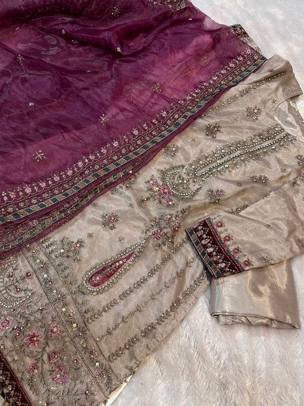 ZIAAZ DESIGNS 281 NOOR OLIVE MAUVE PAKISTANI SUITS