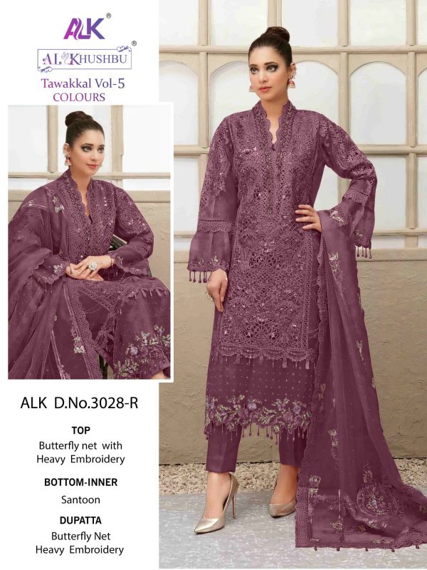 AL KHUSHBU ALK 3028 R TAWAKKAL VOL 5 SALWAR SUITS