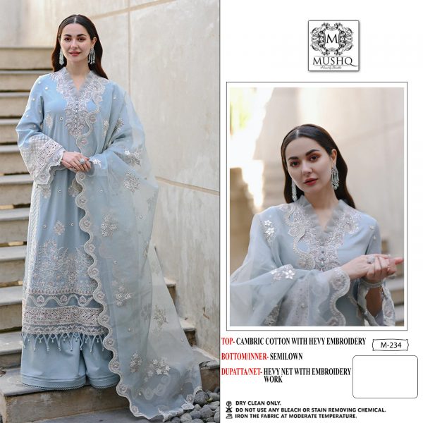 MUSHQ M 234 PAKISTANI SALWAR SUITS