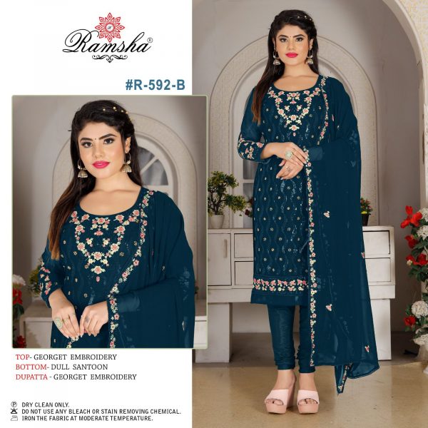 RAMSHA FASHION R 592 B PAKISTANI SUITS IN INDIA