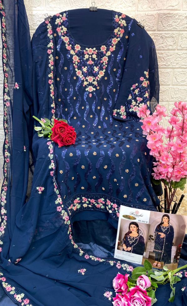 RAMSHA FASHION R 592 B PAKISTANI SUITS IN INDIA