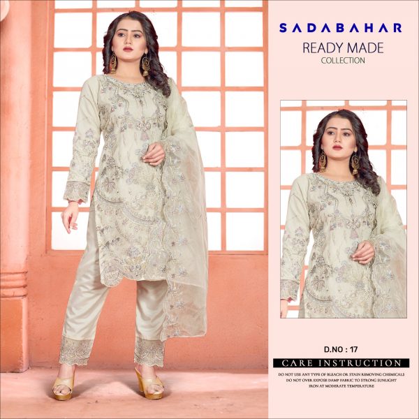 SADABAHAR 017 ORGANZA READYMADE COLLECTION