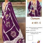 SANIYA TRENDZ 401 C CRIMSON PAKISTANI SUITS