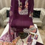 SANIYA TRENDZ 401 C CRIMSON PAKISTANI SUITS