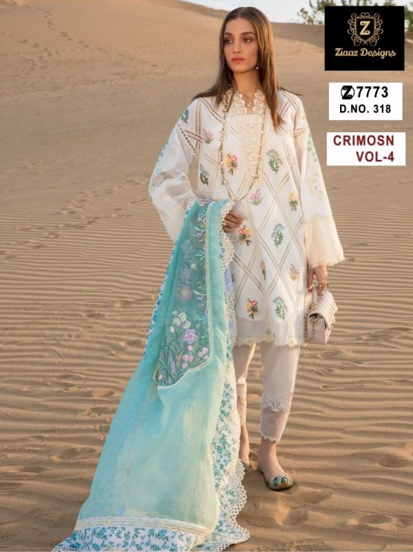 ZIAAZ DESIGNS 318 CRIMOSN VOL 4 SALWAR SUITS