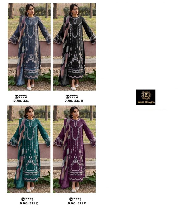 ZIAAZ DESIGNS 321 QALAMKAR CROSSET VOL 1 SALWAR SUITS