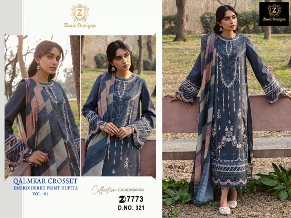 ZIAAZ DESIGNS 321 QALAMKAR CROSSET VOL 1 SALWAR SUITS