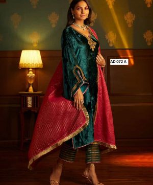 AAROHI DESIGNER AD 072 A DESIGNER VELVET SUITS