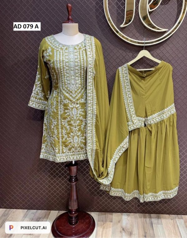 AAROHI DESIGNER AD 079 A TOP SHARARA SUITS