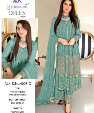 AL KHUSHBU ALK 4008 O QUEEN VOL 4 SALWAR SUITS