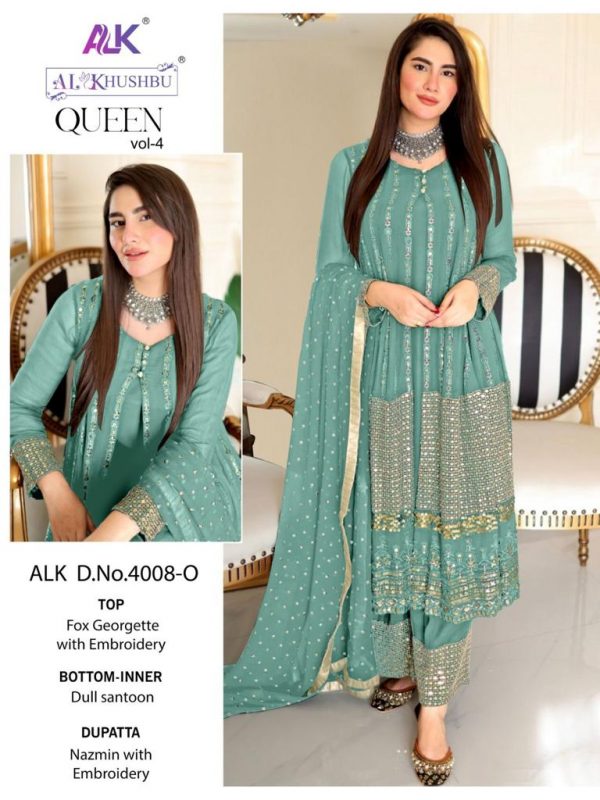 AL KHUSHBU ALK 4008 O QUEEN VOL 4 SALWAR SUITS