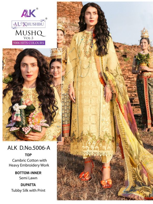 AL KHUSHBU ALK 5006 A TO D MUSHQ VOL 3 SUITS