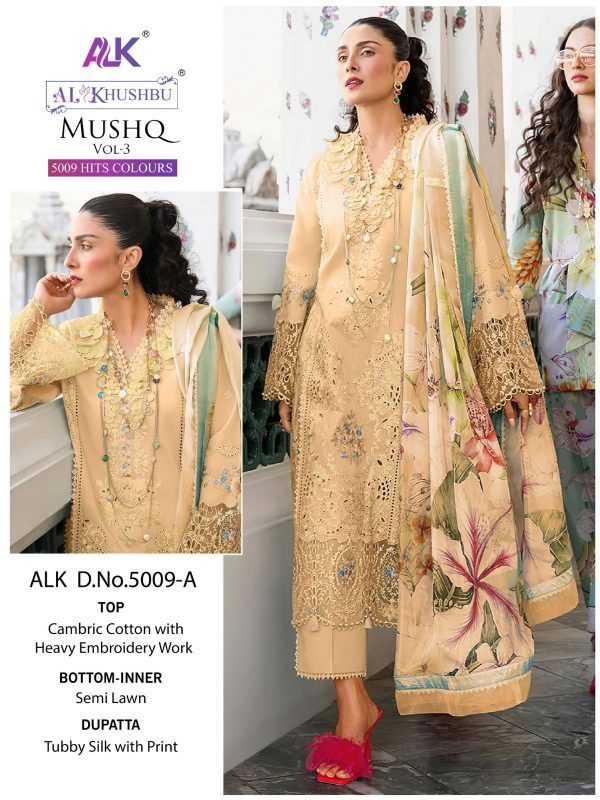 AL KHUSHBU ALK 5009 MUSHQ VOL 3 SUITS IN COLOURS