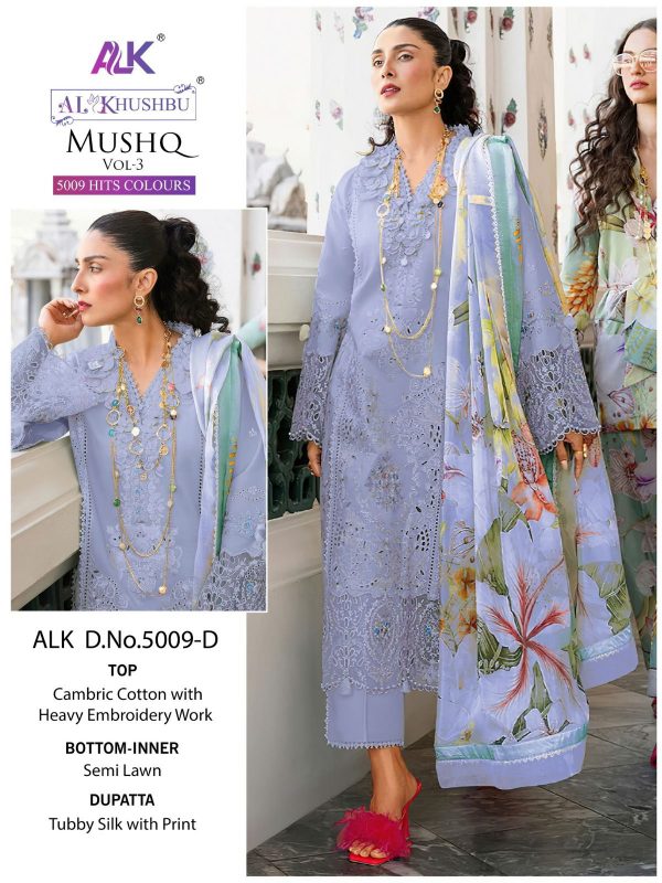 AL KHUSHBU ALK 5009 MUSHQ VOL 3 SUITS IN COLOURS