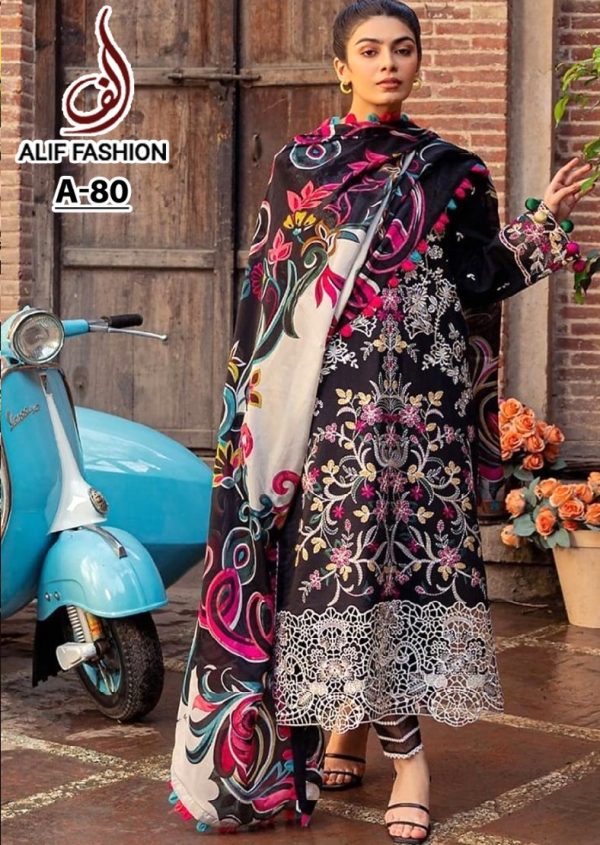 ALIF FASHION A 80 PAKISTANI SUITS WHOLESALER