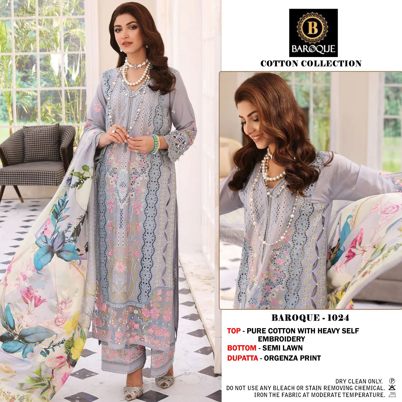 BAROQUE 1024 PAKISTANI COTTON SUITS